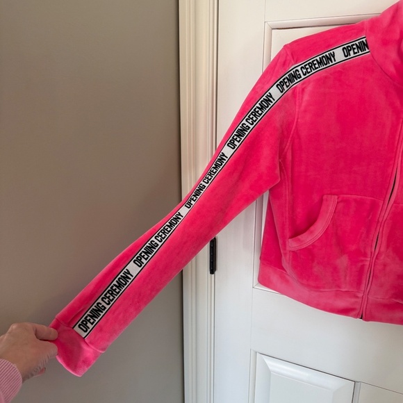 Opening Ceremony Velour Cropped Jacket Pink 45148 - Picture 9 of 15
